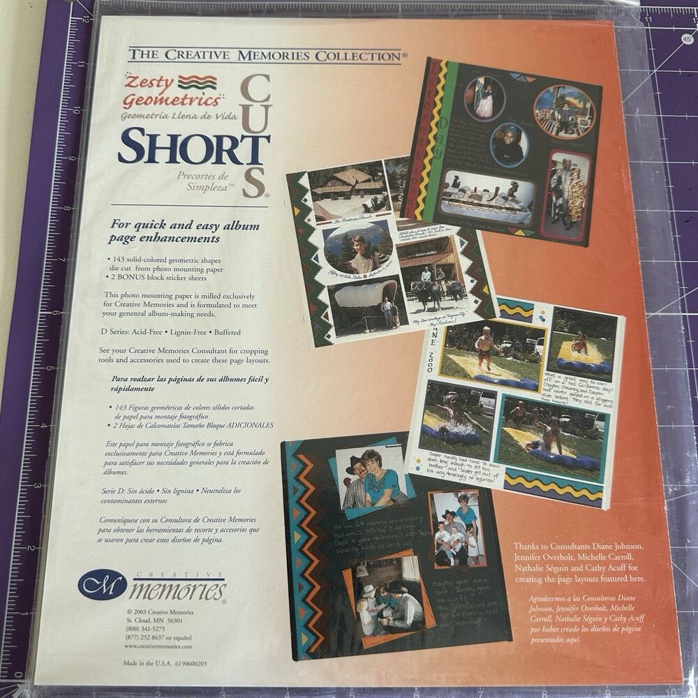 Creative Memories Scrapbook Short Cuts Kit Zesty Geometrics Page Enhancements